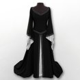 thumbnail image 2 of Babysbule Robes d'Été pour Femmes en Liquidation Robe Médiévale à Manches Longues à Col en V pour Femmes Robe Cosplay Longueur au Sol, 2 of 2