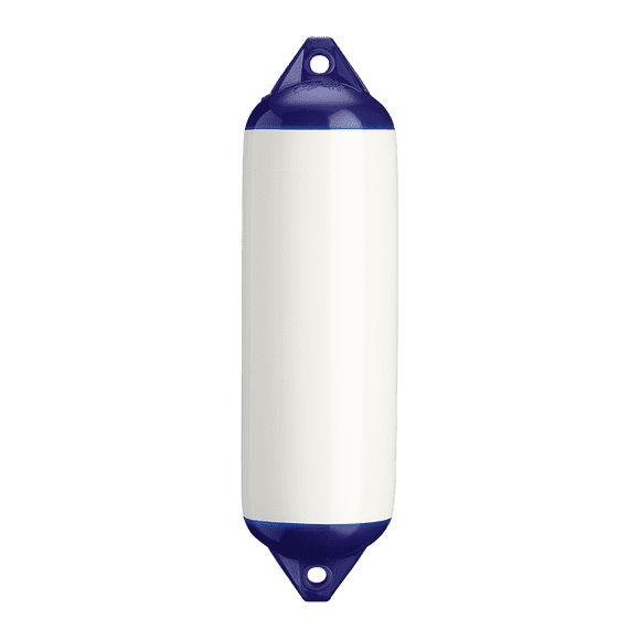 Polyform Boat Fender 83-518-187 F-3 White; Plain; Cylinder; Commercial Grade Twin Eye Design; White; PVC; Single