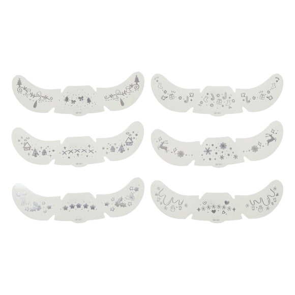 Unique Bargains 6 Pcs Christmas Style G Temporary Face Tattoo Silver Tone Water Film Paper PET Film