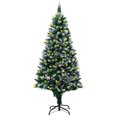 thumbnail image 1 of vidaXL Artificial Christmas Tree LEDs&Pine Cones&White Snow 180 cm, 1 of 5