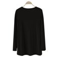 thumbnail image 4 of Breezora Ladies V Neck Modal Asymmetrical Long Sleeve Open Front Cardigan Sweater Black, 4 of 8