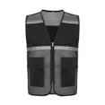 thumbnail image 1 of RUNQHUI Men Women Zipper High Visibility Reflective Safety Vest Construction Work Mesh Fabric Work Clothes Black 165, 1 of 7