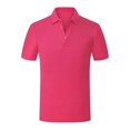 thumbnail image 1 of UKAP Man Shirt Lapel Collared Polo Top Two Buttons Soft Spring Blouse Sichuan Shirt Black Label-rose Red 4XL, 1 of 2