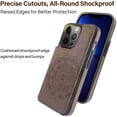 thumbnail image 2 of Compatible for iPhone iPhone 11 Pro 5.8' Wallet Case with Card Holder, Mandala Embossed Faux Leather Kickstand Card Slots Case, Handmade Shockproof Protective Slim Soft Flip Phone Case, Grey, 2 of 9