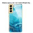 thumbnail image 2 of Full Cover Phone Case Tempered Glass Hard Printed Smartphone Bumper Case Cell Phone Covers Electroplated for S22/22Plus/Ultra Camera Protection Protective  Galaxy S22 ULTRA Golden Thread, 2 of 8