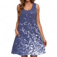 thumbnail image 4 of Ovzne Robes pour Femmes Robe pour Femme Femmes Décontractée Ample Été Robe Imprimée Sans Manches Col en V Ensemble Haut/chemise Grande Taille Robe Imprimée Liquidation, 4 of 6