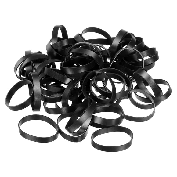 Unique Bargains Anneaux en Caoutchouc de Silicone, Lot de 200, Antidérapants, 1 7/8 Pieds, Plats, Noirs, pour Livres, Oeuvres d'Art, Boîtes, Emballage de Cordons, Emballages de Sacs