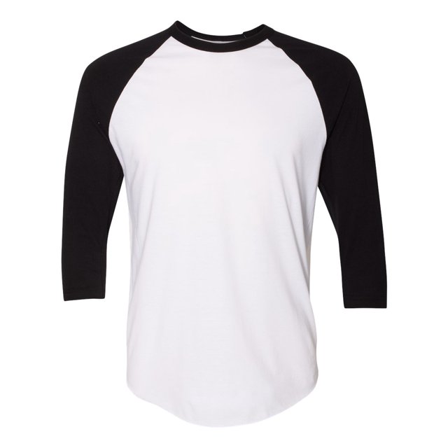 5050 Raglan T-Shirt à Manches Trois-Quarts, S, Blancnoir