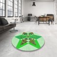 thumbnail image 4 of Ahgly Tapis d'Intérieur Lavable en Machine Carré Vert Jade, 8 Pieds Carré, 4 of 7