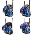 thumbnail image 4 of braveheart Softball Bag Baseball Backpack Durable Oxford Cloth Waterproof Lightweight Not Only Waterproof Blue Gray, 4 of 6