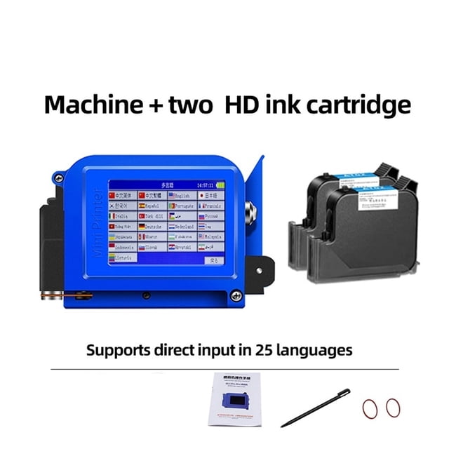 Printer Jet, 25.4mm Portable Inkjet Printer, Small Mini QR Code Batch Number Printer, Fast Drying Ink No Fading ,Fast Printing