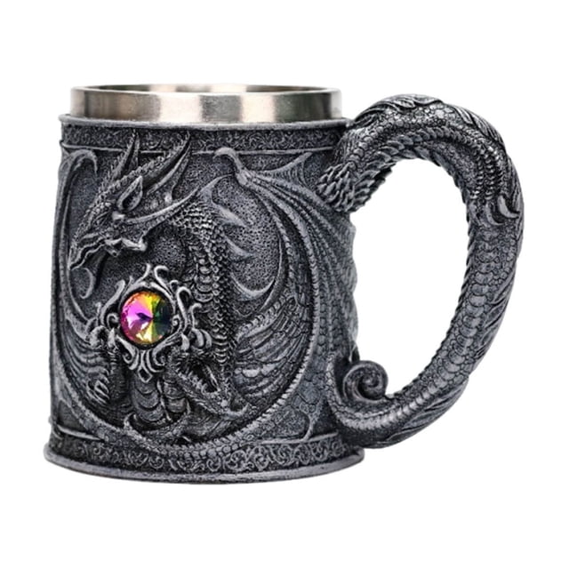 Tasse Médiévale Rugissante Dragononss Mythologie Occidentale Tasse Dragononss Tasse à Bière Créative Tridimensionnelle Embossée Tasse Dragononss Ailée Créative Tasse à Café Dragononss