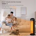 thumbnail image 4 of HOMCOM Compatible for HOMCOM Ceramic Tower Heater, 45° Oscillating Space Heater with Remote Control, Timer, Tip-Over & Overheat Protect, 750W/1500W, Black HOMCOM 820-255V81, 4 of 10