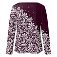 thumbnail image 4 of Machine d'Impression de T-Shirts Mode Femmes Décontracté Impression Col Rond Manches Longues T-Shirt Ample Blouse d'Automne Chandail Hauts, 4 of 5