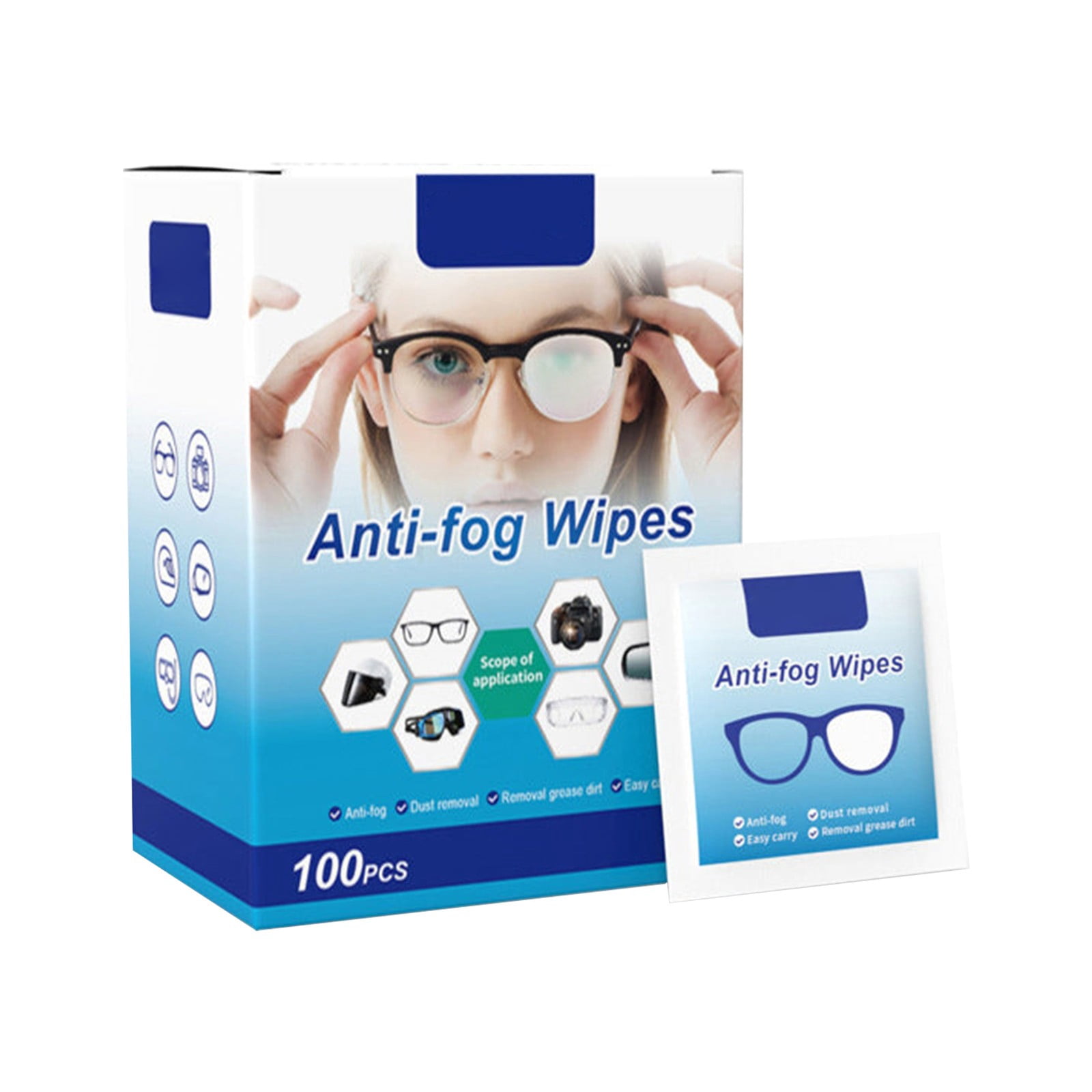 Gkeoshab Other Cleaning Supplies Glasses Anti Fog Wipes Lens Wipe Paper Screen Anti Fog Cleaning Wipes Disposable Eyewear Cloth(100ml) Home & Garden