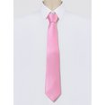 thumbnail image 2 of INSPIRE CHIC Men's Solid Color Narrow Stripes Necktie Graduation Suit Formal Ties Pink, 2 of 5