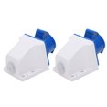 thumbnail image 4 of Qiilu 2Pc Industrial Power Socket Connector 3-Pin Single-Phase 16A 3 Hole 220-250V New, 4 of 8