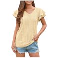 thumbnail image 1 of Birdeem Mode Femmes Été Col en V Uni Manches Courtes Aguichant Haut Blouse, 1 of 6