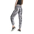 thumbnail image 4 of Femmes Taille Haute Brillant Métallique Extensible Hip Hop Pantalon Réfléchissant Jogger Pantalon, 4 of 6