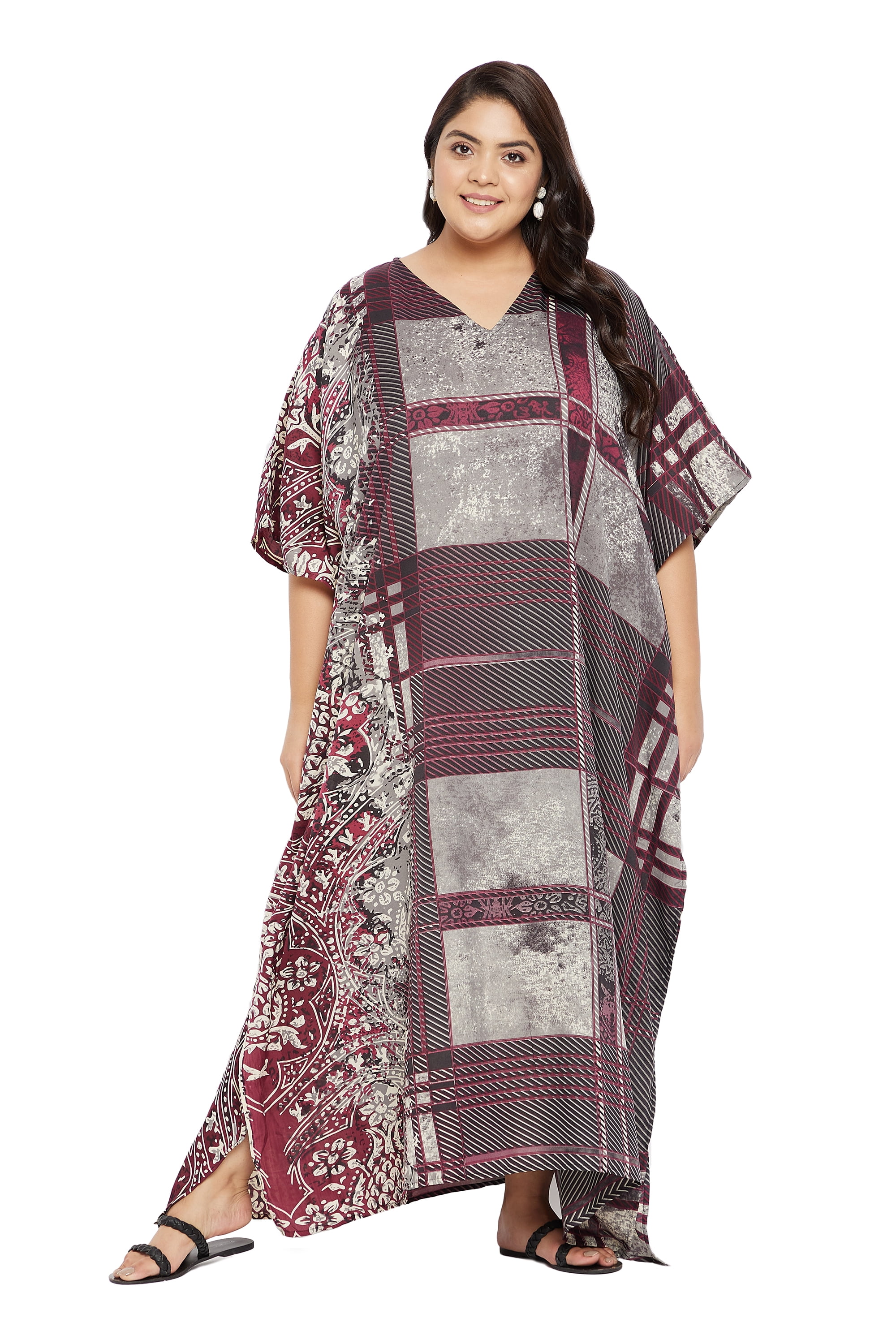 Caftans Longs pour Femmes Grande Taille Robe Caftan Robe de Soirée Fête Été Plage Robe d'Été Manches Kimono Longues Robes Décontractées en Ligne