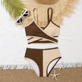 thumbnail image 2 of MIASHUI Girls 2 Piece Swimsuits Solid Color Bathing Suit Adjustable Strap Beach Bikini Set,Beige,6-7 Years, 2 of 5