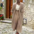 thumbnail image 2 of Yuyuzo Cardigan Sweaters for Women Long Sleeve Open Front Knit Solid Color Mid-Long Sweater Fall Winter Cardigan, 2 of 6