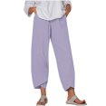 thumbnail image 2 of Loose Wide Legged Capris, Solid Color Fashion Capris, Breathable Cotton Material, Relaxed Fit Design, For Summer Casual Wear, Daily Comfort Outfit, Stylish Streetwear, Trendy Women's Bottoms, 2 of 8
