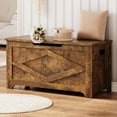 thumbnail image 1 of EDTara Coffre de Rangement, Banc de Rangement pour Jouets en Bois, Coffre à Jouets Moderne à Dessus Relevable avec Charnière de Sécurité pour Entrée, Chambre, Salon, Supporte 300 Lb et Assemblage Facile, 1 of 7