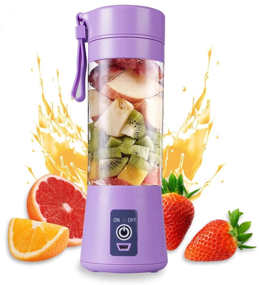 Portable Blender Cup,Electric USB Juicer Blender,Mini Blender Portable Blender For Shakes and Smoothies, Juice,380ml, Purple