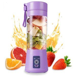 Portable Blender Cup,Electric USB Juicer Blender,Mini Blender Portable Blender For Shakes and Smoothies, Juice,380ml, Purple