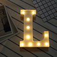 thumbnail image 2 of XZNGL Wood Board Alphabet Led Letter Lights Light Up White Plastic Letters Standing Hanging L, 2 of 3
