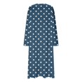 thumbnail image 3 of Erwazi Chemises de Nuit pour Femmes Maxi Col Rond Manches Longues Vêtements de Nuit Confortables Imprimé Ample Doux Décontracté Robe de Nuit Confortable, 3 of 5