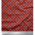 thumbnail image 1 of Soimoi Red Cotton Duck Fabric Square & Triangle Geometric Print Fabric by Yard 56 Inch Wide, 1 of 3
