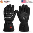 thumbnail image 1 of Savior Heated Men's Motorcycle Gloves, Riding Off-Road Extreme Sports Mittens Black XS-3XL, 1 of 7