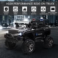thumbnail image 3 of Aosom 2-Seater Kids Ride-On Car 12V RC 2-Seater Police Truck Electric Car For Kids with Full LED Lights, MP3, Parental Remote Control (Black), 3 of 8