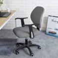 thumbnail image 3 of ORUYROP Housse de Chaise de Bureau Grise Résistante à l'Eau Extensible Jacquard Élastique Housses 2 Pcs pour Chaise d'Ordinateur de Bureau Housse Extensible, 3 of 7