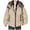 #377-Khaki, variant on Pincandy Women's Cropped Puffer Jacket Hooded Warm Padded Winter Outerwear Coat with Pockets
