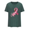 thumbnail image 4 of TIMIFIS Chandails de Sensibilisation au Cancer du Sein pour Femmes Été Ample Imprimé T-Shirt à Col Rond Manches Courtes Blouse Décontractée Automne/hiver, 4 of 5