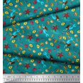thumbnail image 3 of Soimoi Polyester Crepe Fabric Fish,Mermaid & Starfish Ocean Print Fabric by The Yard 52 Inch Wide, 3 of 3