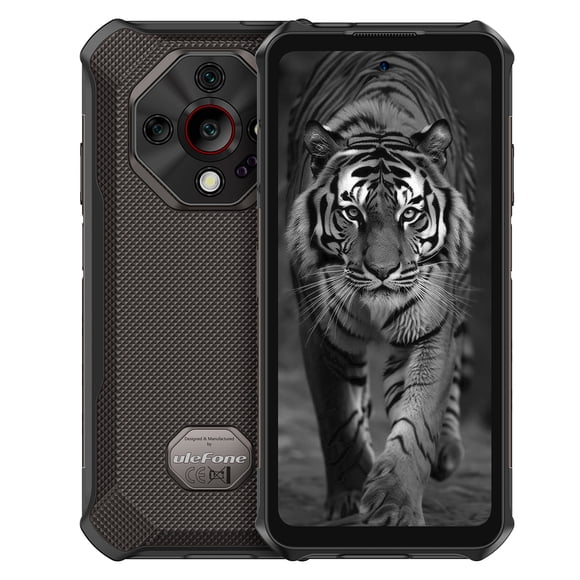 Ulefone Armor X16 Rugged Smartphone, 6.56" HD+ Display, 12GB RAM + 128GB Storage, 48MP + 20MP Night Vision Cameras, 10360mAh Battery, Waterproof, Dual SIM, Black