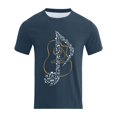 thumbnail image 5 of Xdzjlr Chemise pour Hommes Usage Quotidien Col Rond Imprimé Instrument de Musique T-Shirts Élégants pour Hommes,G, 5 of 5