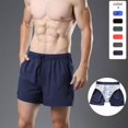 thumbnail image 1 of Styesk Mens Shorts Man Solid-Color Casual Sports Breathable Running Training Drawstring Pocket Shorts, 1 of 7