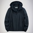 thumbnail image 4 of LOVZFMLL Jackets for Men's Solid Color Velvet Winter Windproof Hooded Long Sleeved Pocket, 4 of 9