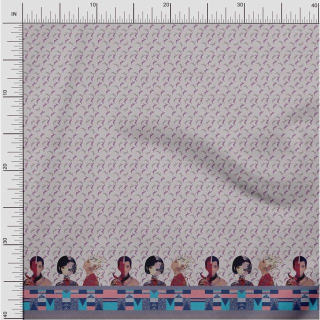 Soimoi Cotton Jersey Fabric Human Figure Panel Printed Craft Fabric by The Yard 58 Inch Wide