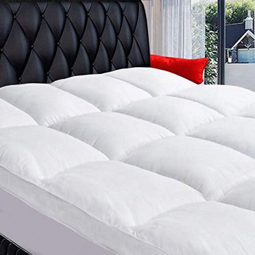 Surmatelas Très Grand, Extra Épais Pillowtop, Surmatelas Rafraîchissant, Housse de Matelas en Peluche 400TC Coton Protecteur de Dessus avec Poche Profonde de 8-21 Pouces Remplissage Alternatif de Neige 3D