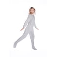 thumbnail image 2 of Big Feet Pajama Co. Pyjama une-Pièce à Pieds Gris en Tricot Jersey pour Adulte, 2 of 2