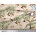 thumbnail image 3 of Soimoi Rayon Crepe Fabric Tree & Kangaroo Animal Print Fabric by Yard 46 Inch Wide, 3 of 3