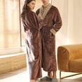thumbnail image 4 of AherBiu Womens Robes Fuzzy Fleece Warm Robes Soft Winter Plush Long Bathrobes Housecoat with Pockets, 4 of 7