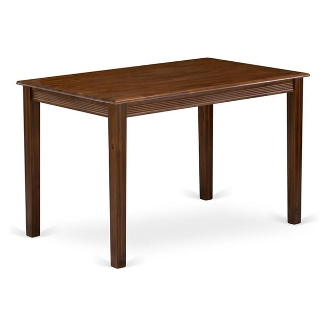 Pemberly Row Traditional Rectangular Wood Dining Table in Walnut, crafted from durable Asian hardwood with a rich walnut finish. Perfect for family meals, this rectangular table complements modern and traditional decor styles. Dimensions: 30 inches high, 30 inches wide, and 48 inches deep. Often used as a workspace for crafts or homework due to its sturdy design.