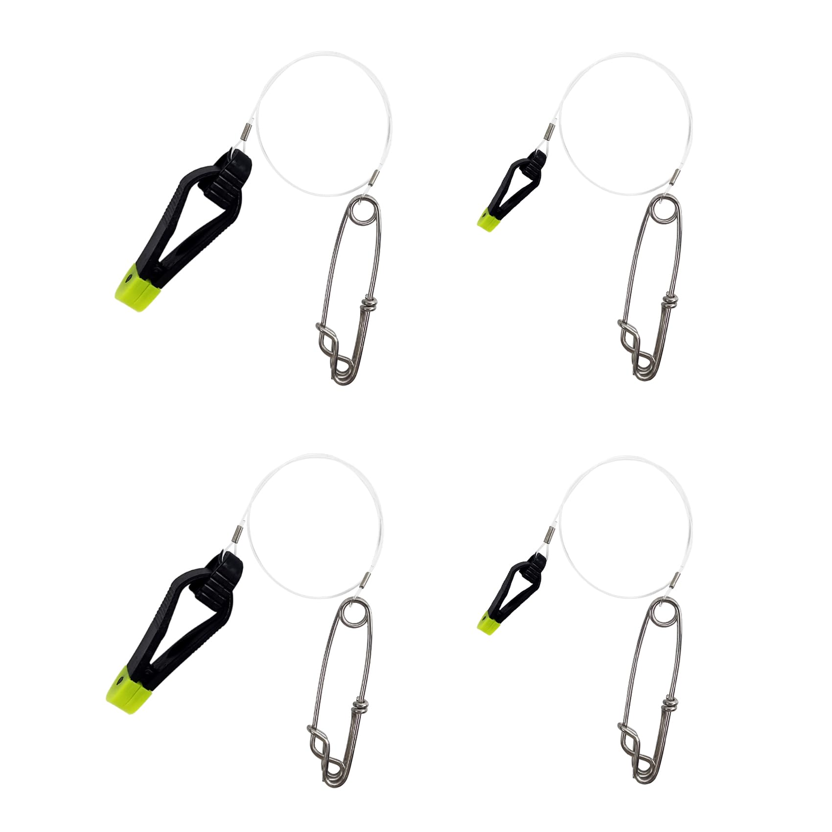 Clips de Déverrouillage de Ligne de Downrigger 18 Pouces Leader avec Clips de Déverrouillage de Poids à Pression pour Planche Raboteuse Downrigger Traîne Poisson d'Offshore 4 Pcs 1013 1023